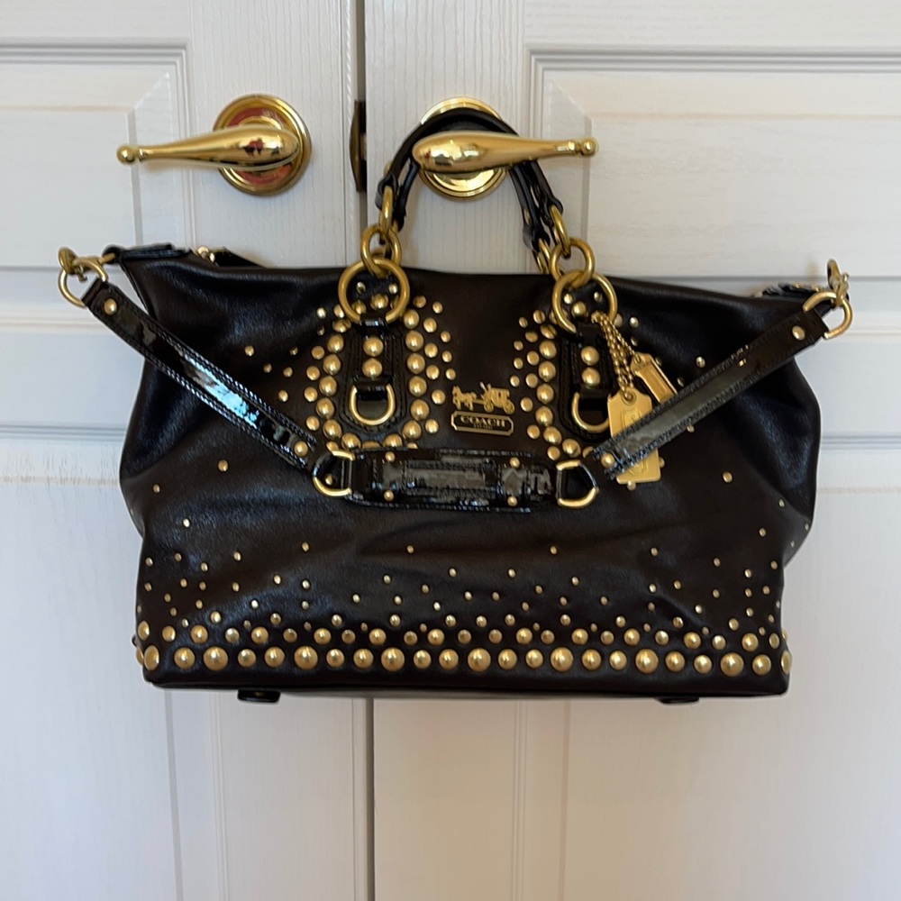 Coach Madison Sabrina Rivet Black #13867 MINT